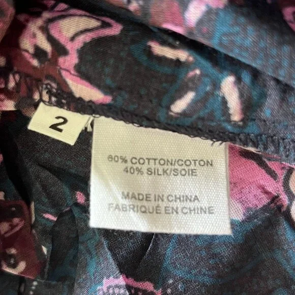 NWOT Ulla Johnson Silk Blend Ruffle Sleeve Floral Blouse Top Sz 2 Long sleeve - Picture 8 of 9